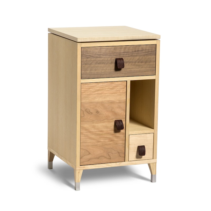 Abisko Bedside Table Short Legs, Veneer