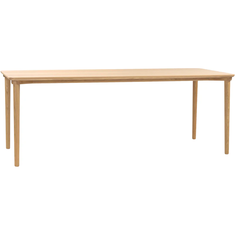 Puro Ruokapöytä 200x85 cm, Valkovärjätty Tammi