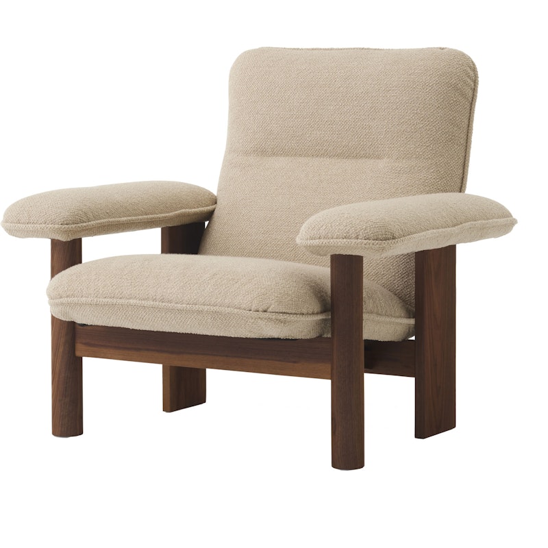 Brasilia Nojatuoli, Walnut / Bouclé 02 Beige