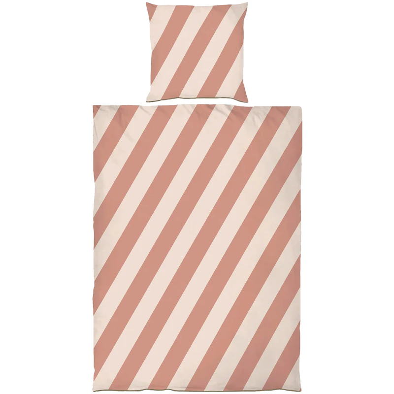 Diagonal Vuodevaatteet 140x200 + 60x63 cm, Hiekanväriset / Brick