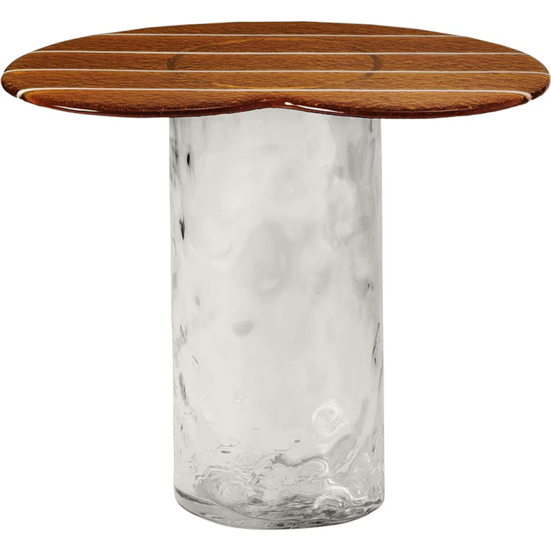 Striche Side Table, Orange / Transparent