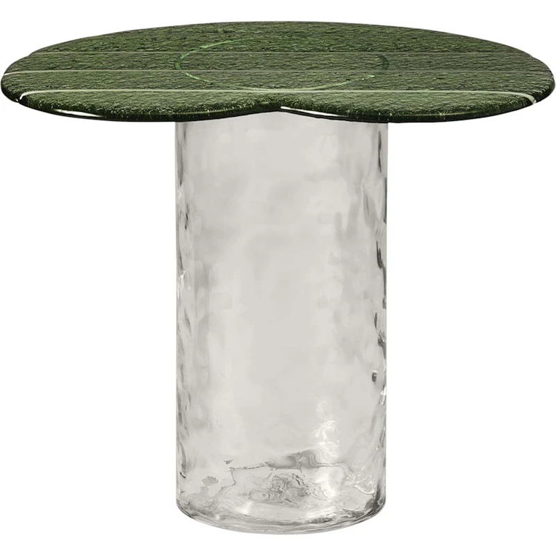 Striche Side Table, Mint Green / Transparent