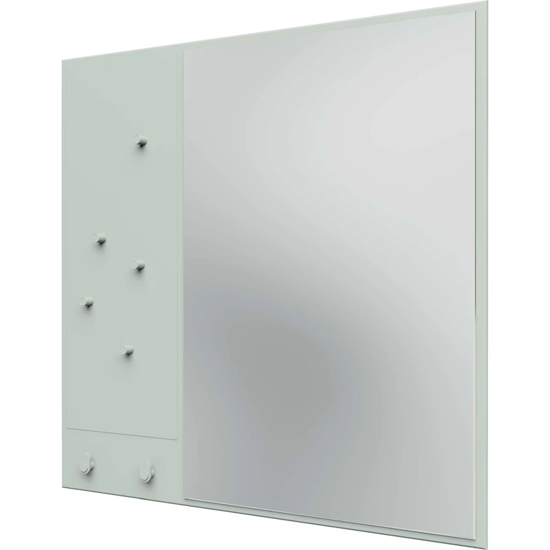 Memo Wall Mirror With Notice Board, Mist