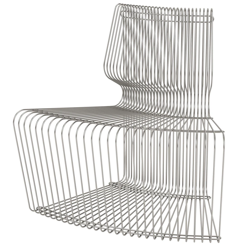 Pantonova Ulkona Käytettävä Nojatuoli Konkaavilla, Ruostumaton Teräs