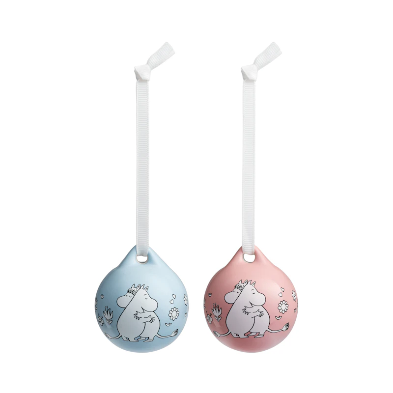 Moomin Joulupallo 2 kpl:n pakkaus Rakkaus, Sininen / Pinkki