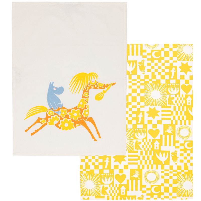 Muumi Keittiöpyyhe Juhlat 2 kpl:n pakkaus, Keltainen