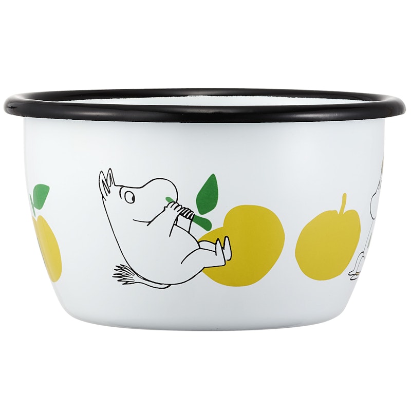 Moomin Joyfull Apples Emalikulho 3 dl, Keltainen