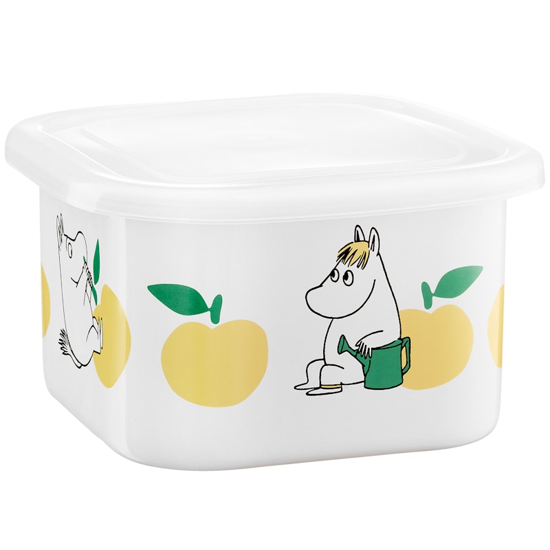 Moomin Joyfull Apples Emalipurkki Kannella 1 L, Keltainen
