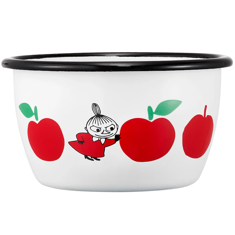 Moomin Joyfull Apples Emalikulho 3 dl, Punainen