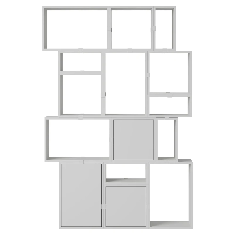 Stacked Configuration 2 Kirjahylly, Harmaa