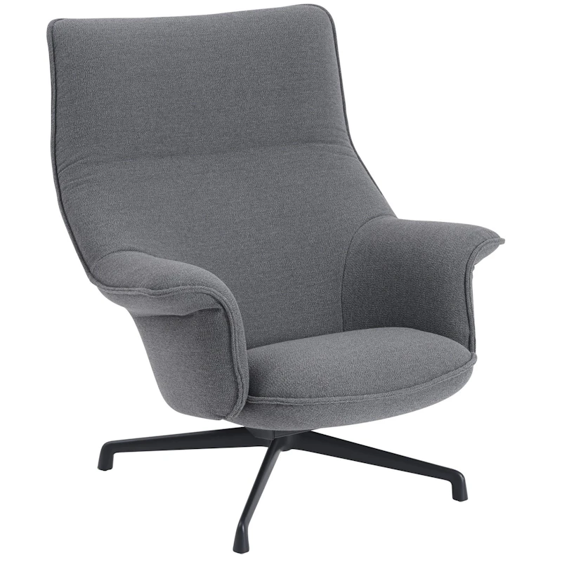 Doze Lounge Chair High Back / Swivel Base - Refine Leather Cognac/Anthracite Black Nojatuoli Kääntöalustalla