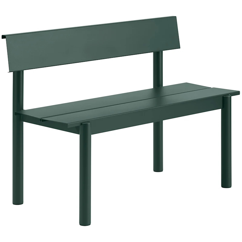 Linear Penkki Selkänojalla 110 cm, Tummanvihreä