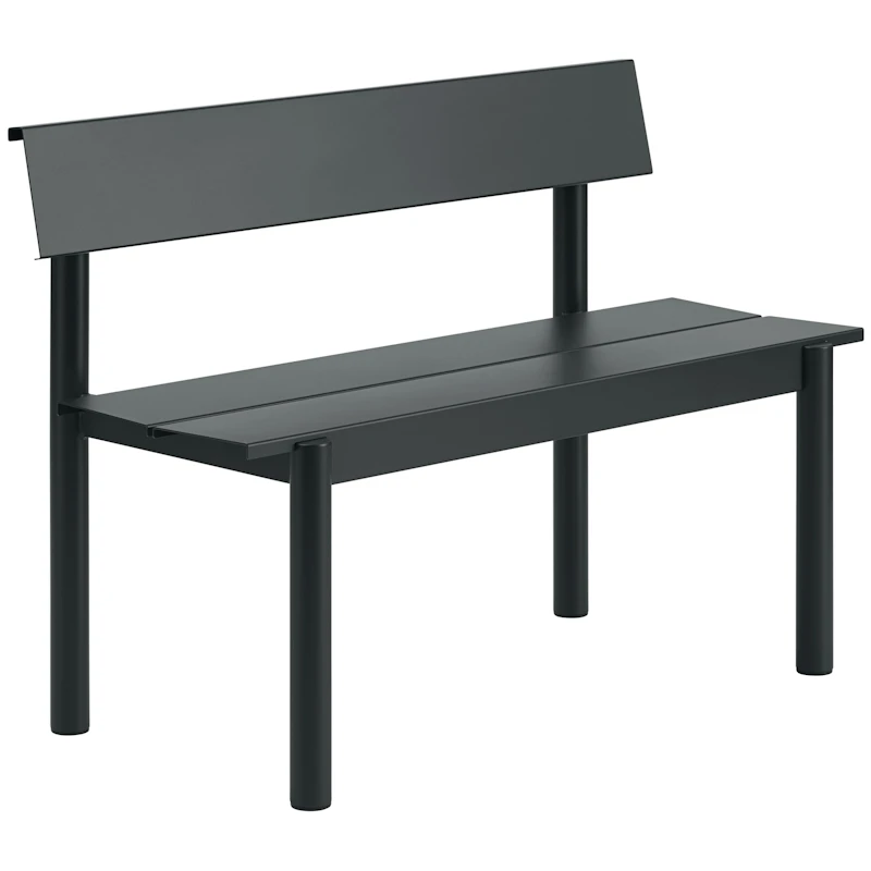 Linear Penkki Selkänojalla 110 cm, Musta