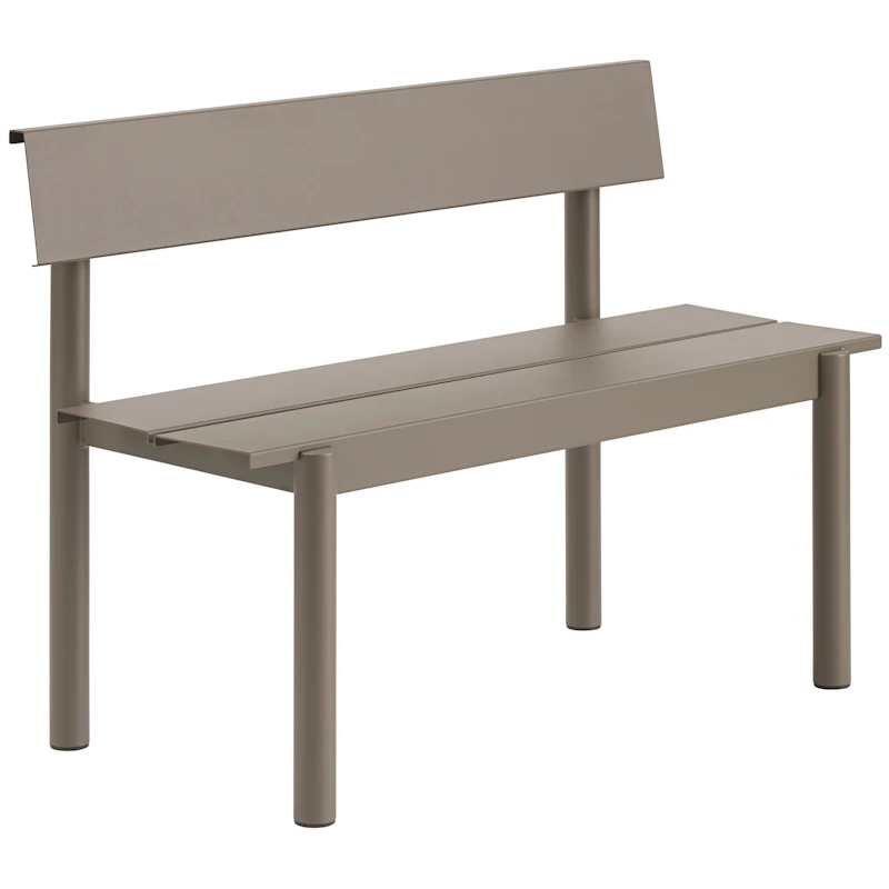 Linear Penkki Selkänojalla 110 cm, Ruskeanharmaa