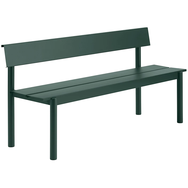 Linear Penkki Selkänojalla 170 cm, Tummanvihreä
