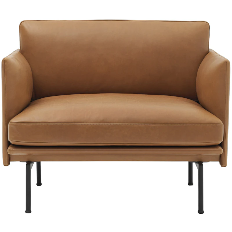 Outline Nojatuoli, Musta Alumiini / Refine Leather Cognac