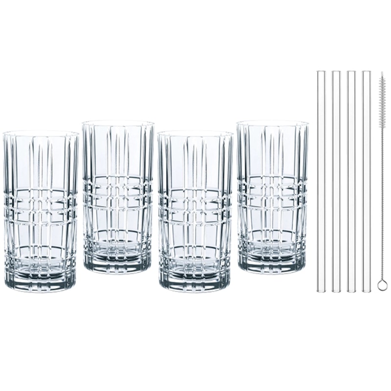 Feel Good Longdrink-Lasi Pillillä 44,5 cl 4 kpl:n pakkaus