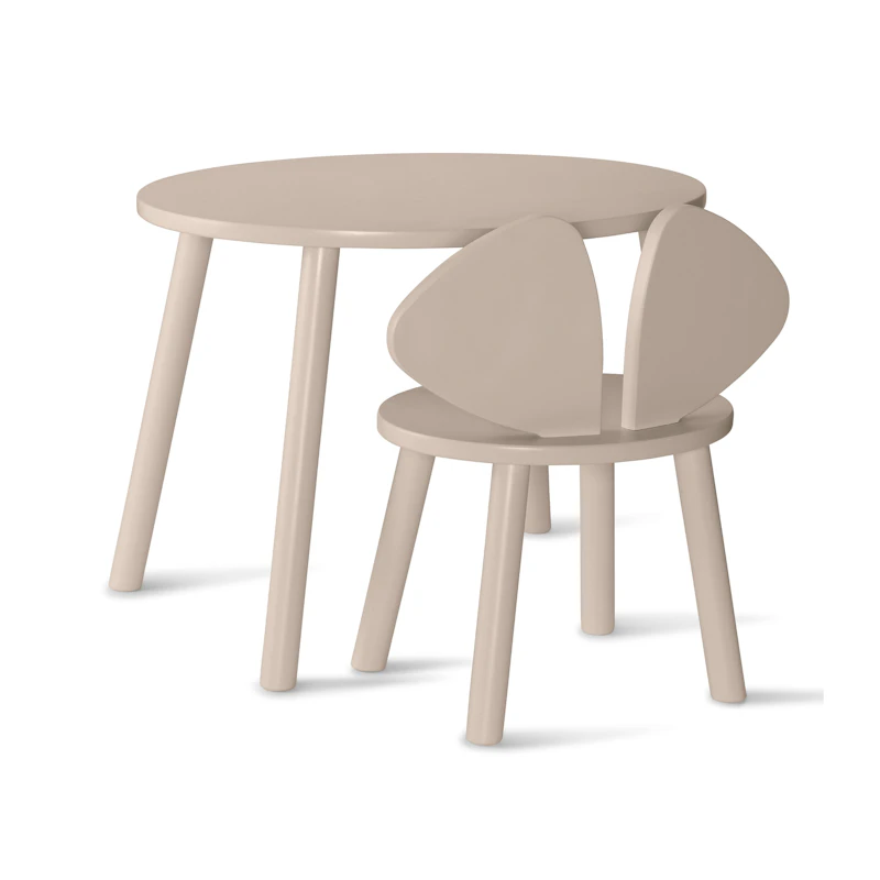 Mouse Setti Lasten tuoli + pöytä (6–10-vuotiaille), Beige