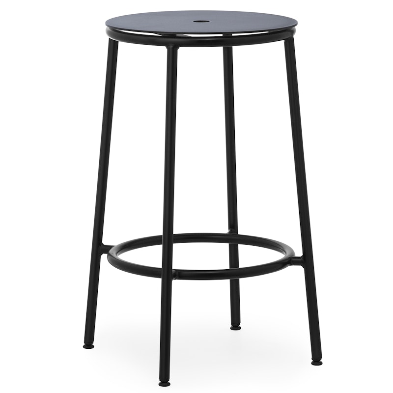 Circa Barstool 65 cm Black Steel Baarijakkara Musta