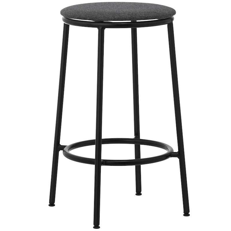 Circa Barstool 65 cm Black Steel Baarijakkara, Vaahtomuovi Tummanharmaa