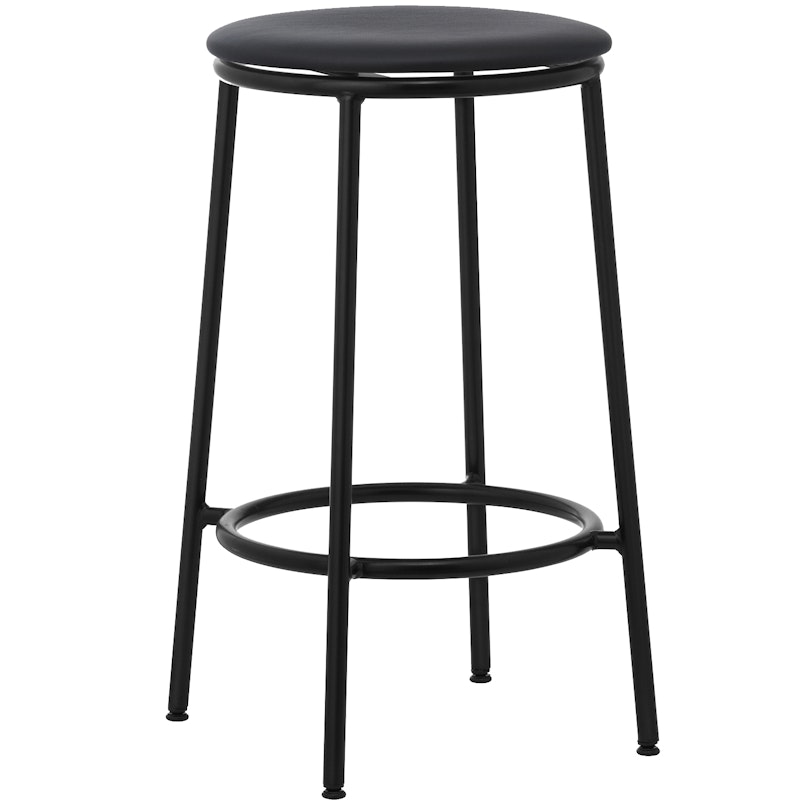 Circa Barstool 65 cm Black Steel Baarijakkara, Vaahtomuovi Black Leather