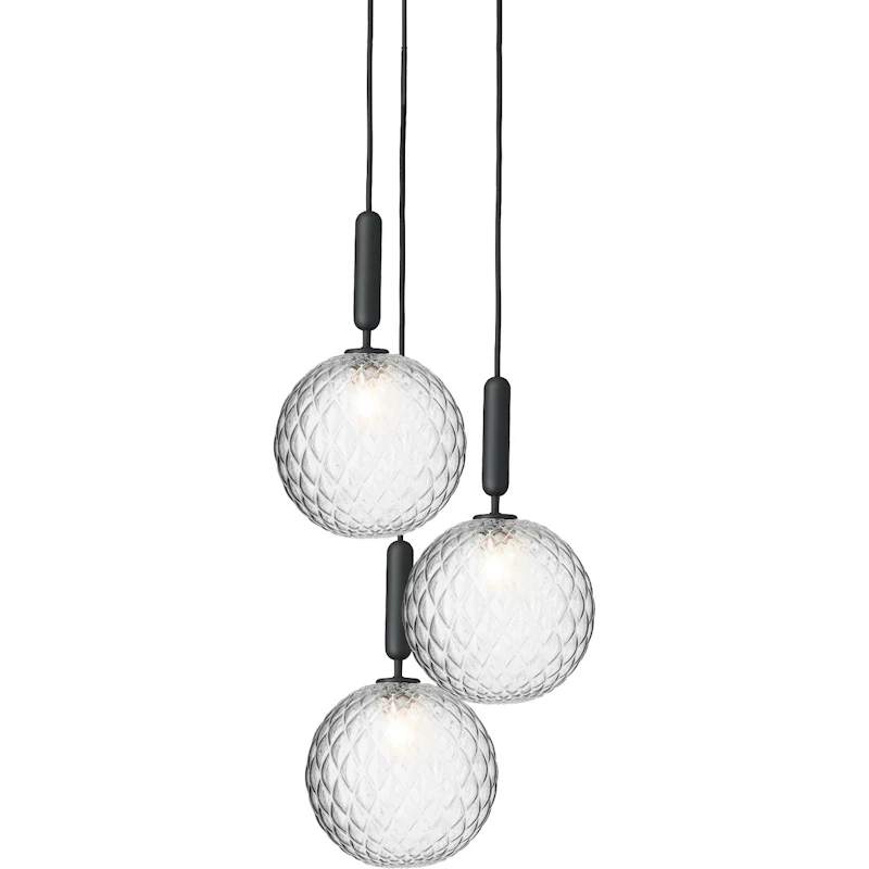 Miira 3 Kattokruunu 370 mm, Rock Grey / Kirkas