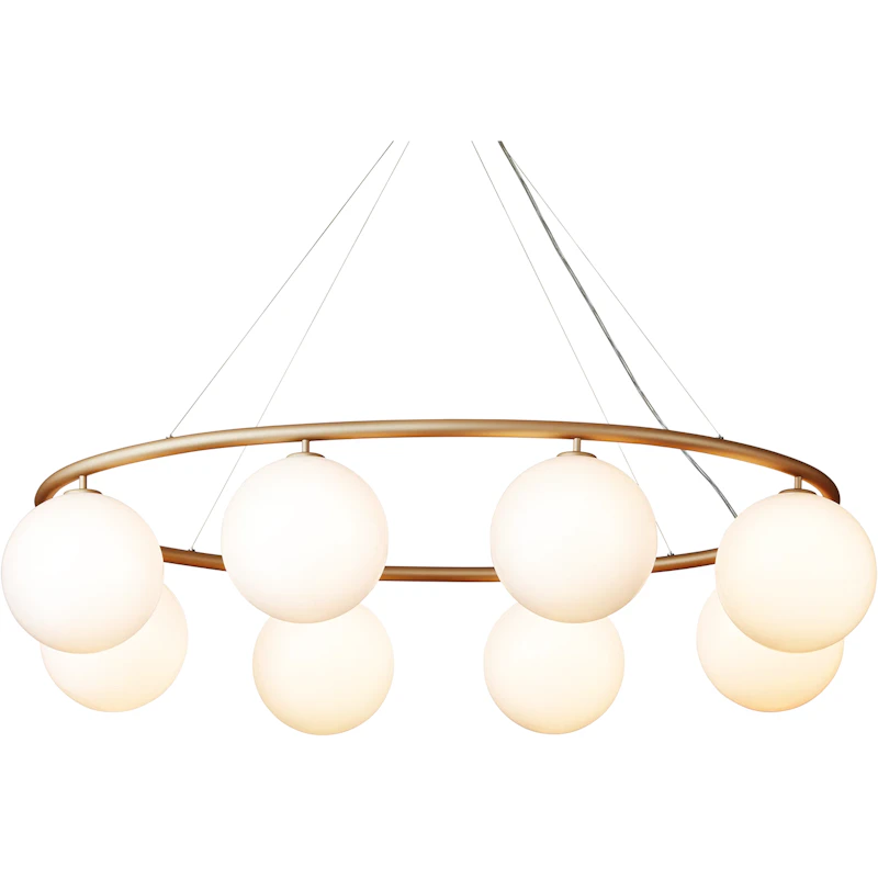 Miira 8 Oval Kattokruunu, Messinki / Opal