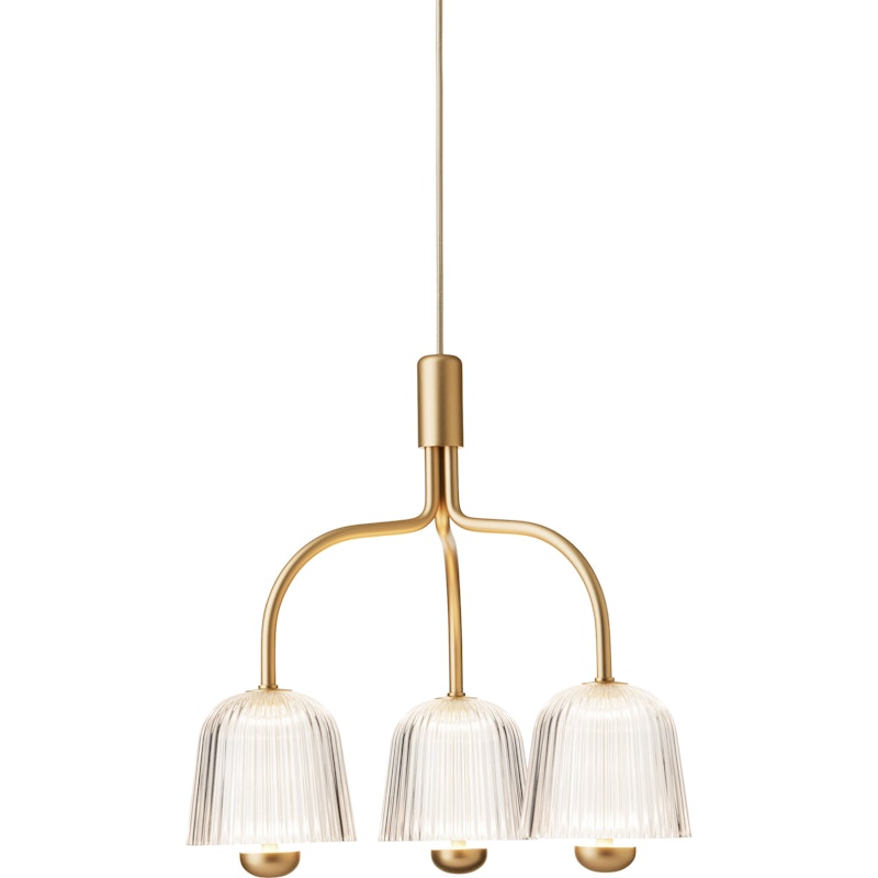 Asteea 3 Kattokruunu, Satin Brass / Kirkas