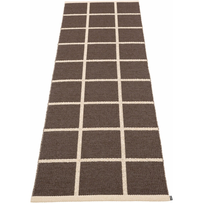 Criss Muovimatto Dark Brown / Cream, 70x225 cm