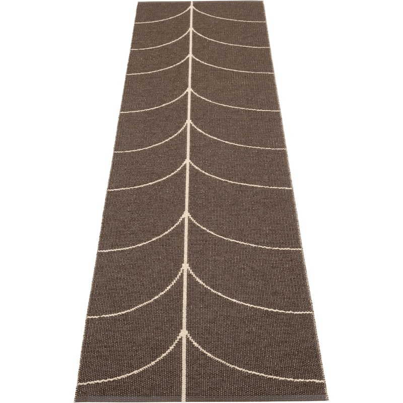 Leif Muovimatto Dark Brown / Cream, 70x270 cm