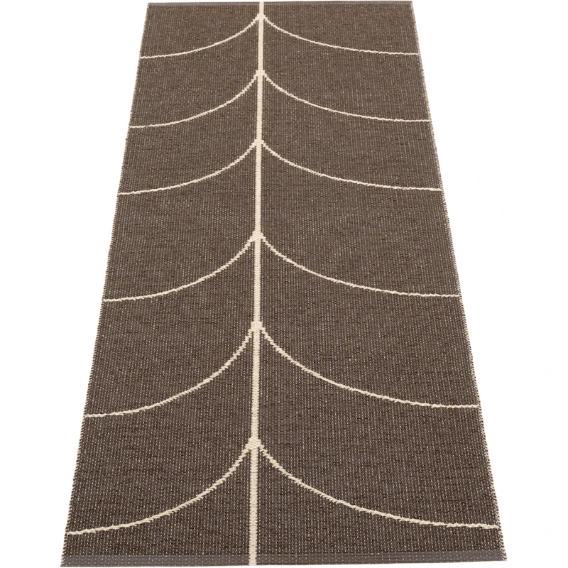 Leif Muovimatto Dark Brown / Cream, 70x180 cm