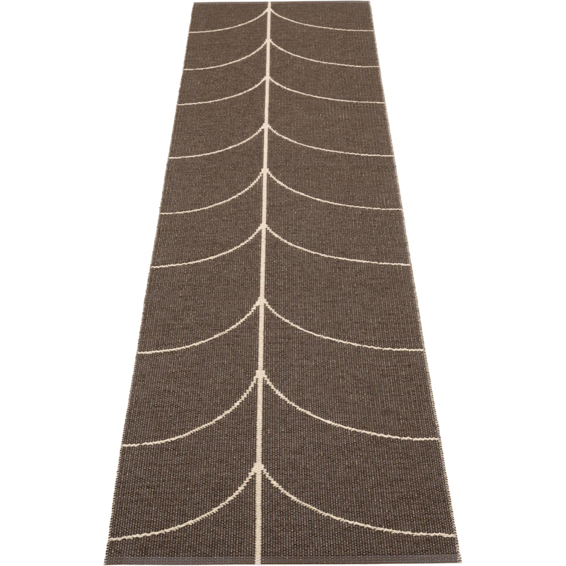 Leif Muovimatto Dark Brown / Cream, 70x270 cm