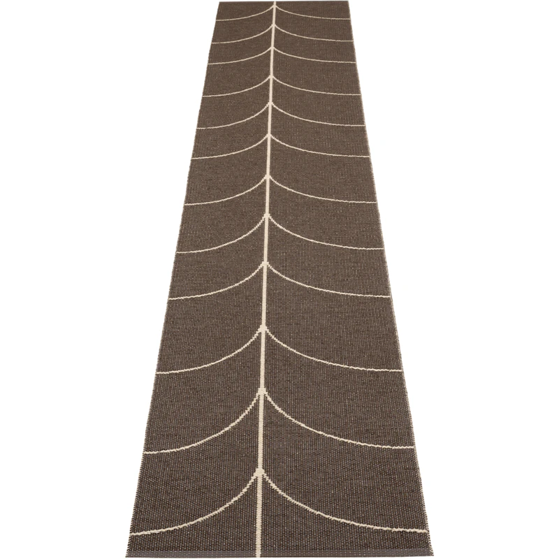 Leif Muovimatto Dark Brown / Cream, 70x360 cm