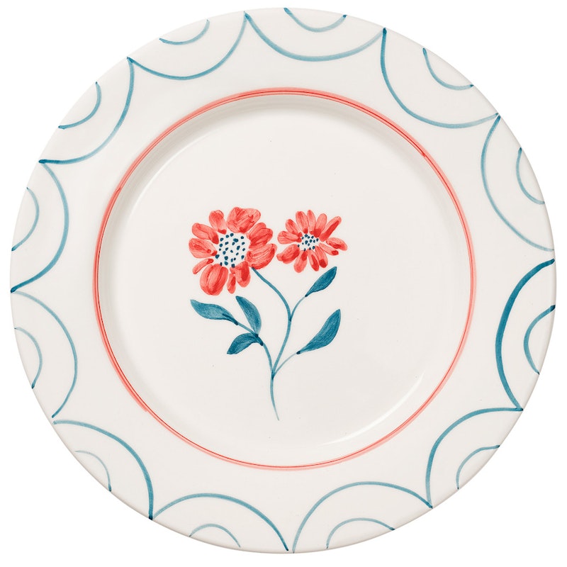 Cottage Flower Lautanen 28 cm, Teal