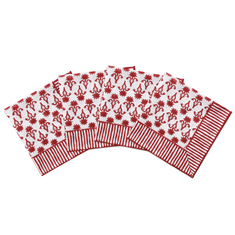 Lily Servetti 45x45 cm 4 kpl:n pakkaus, Burgundinpunainen