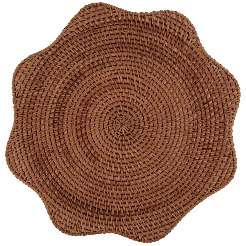 Scallop Pöytätabletti Rottinki 36 cm, Tummanruskea