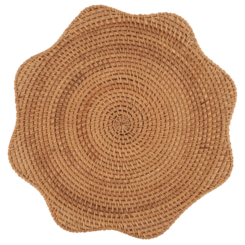 Scallop Pöytätabletti Rottinki 36 cm, Luonnollinen