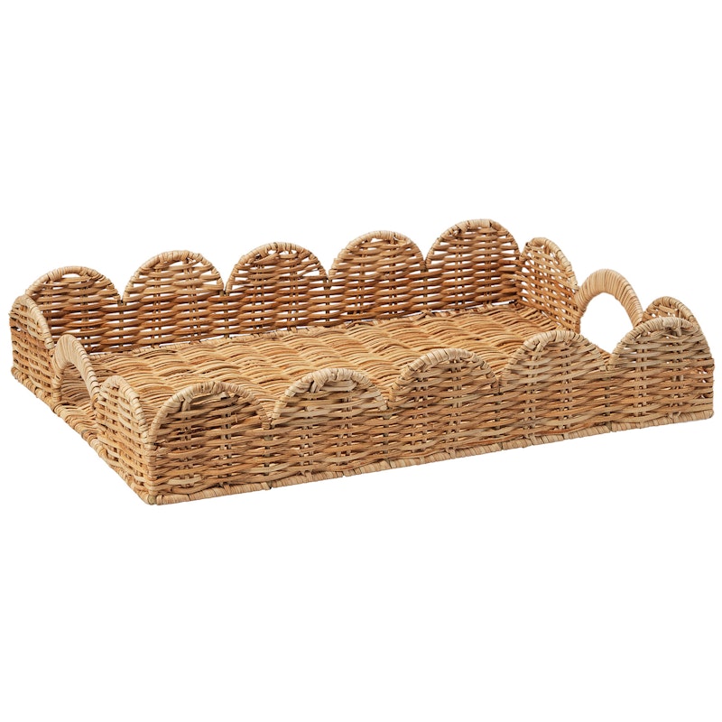 Scallop Tarjotin Natural, 30x40 cm