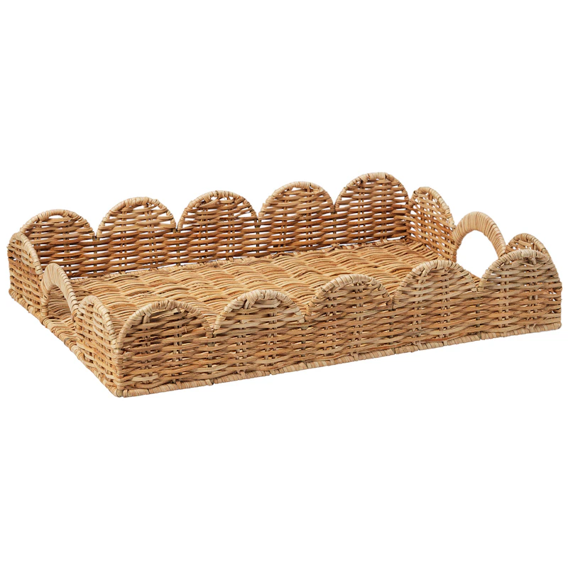 Scallop Tarjotin Natural, 30x40 cm