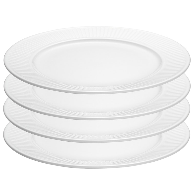 Plissé Lautanen 28 cm Valkoinen 4 kpl:n pakkaus