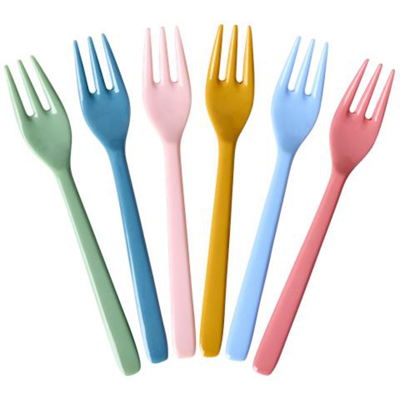 Kakkuhaarukka Melamiini 6 kpl:n pakkaus, All You Need is Love and... Colors