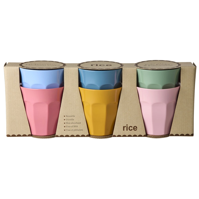 Melamiinikupit 6 kpl:n pakkaus, All You Need is Love and…Colors