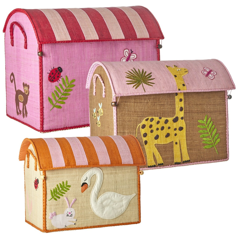 Raffia Toy Storage 3-pack, Wildlife