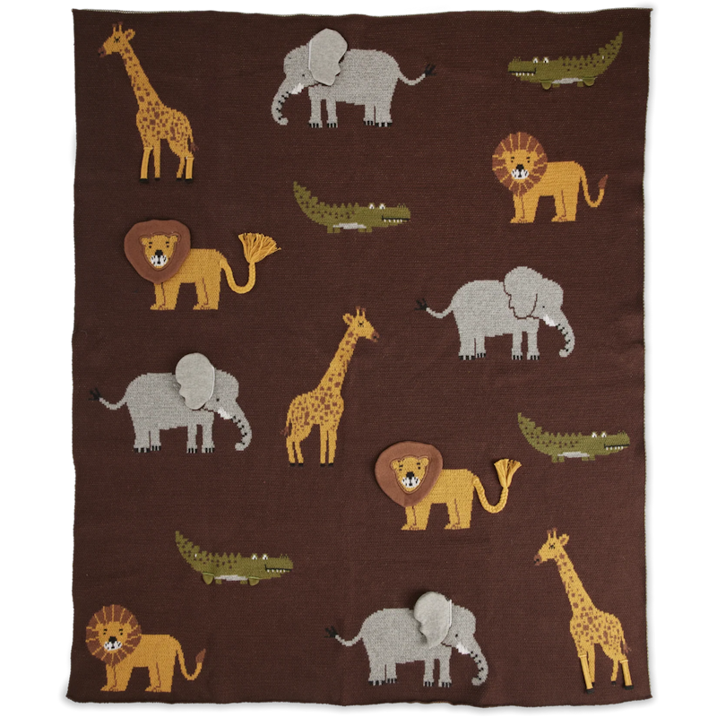 Vauvanhuopa Neulottu Eläimillä & 3D-detaljit, Chocolate