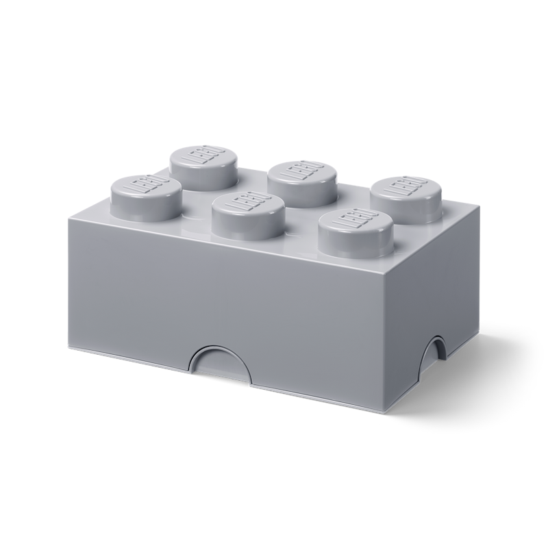 LEGO® Brick Laatikko 6 Nuppia, Harmaa
