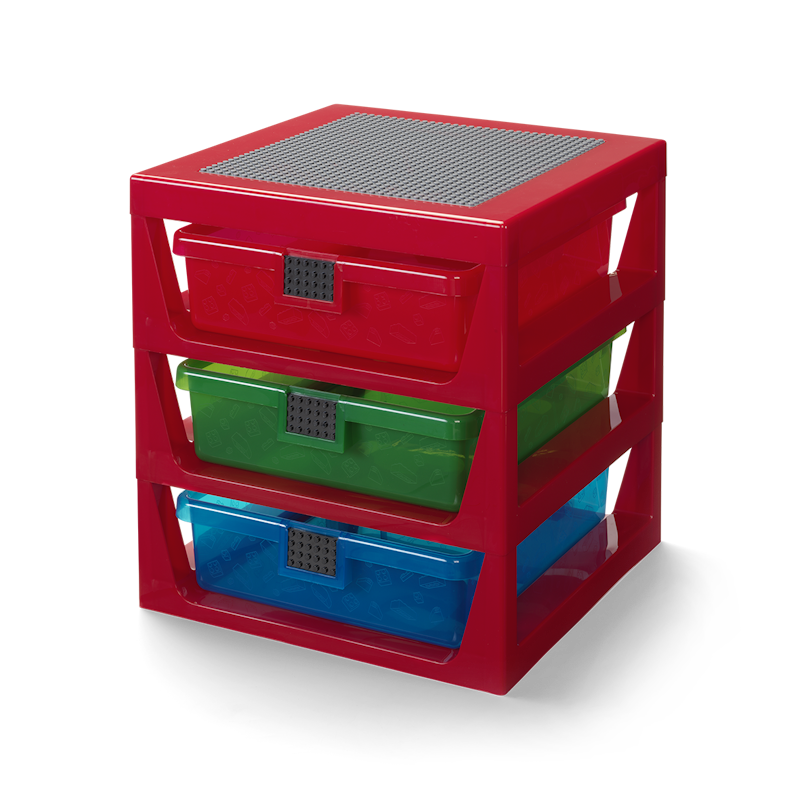 LEGO® Hylly 3 Laatikolla, Punainen
