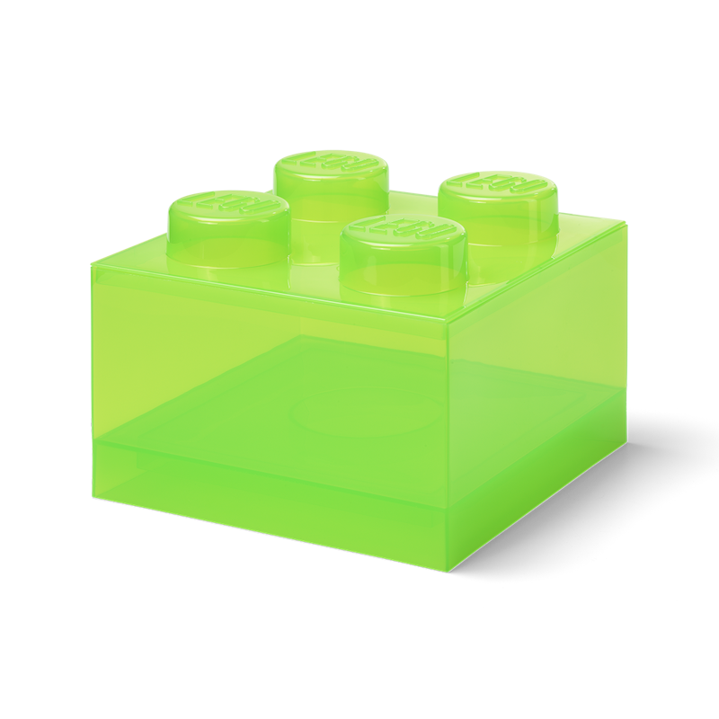 LEGO® Brick Laatikko Translucent 4 Nuppia, Vaaleanvihreä