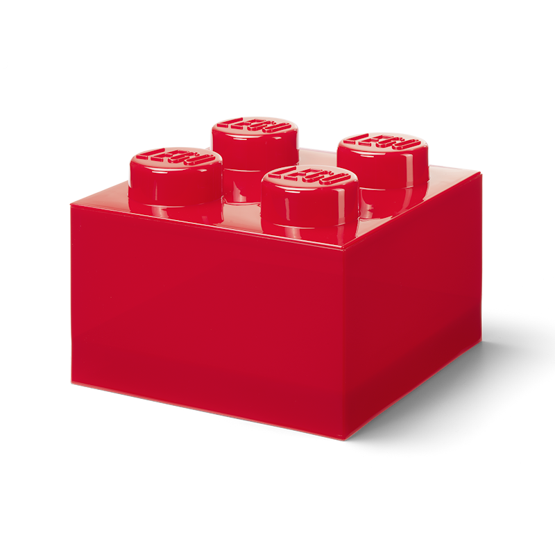 LEGO® Brick Laatikko Translucent 4 Nuppia, Punainen