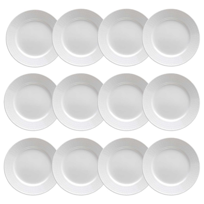 Swedish Grace Plate 21 cm Snow (White), 12 Pcs