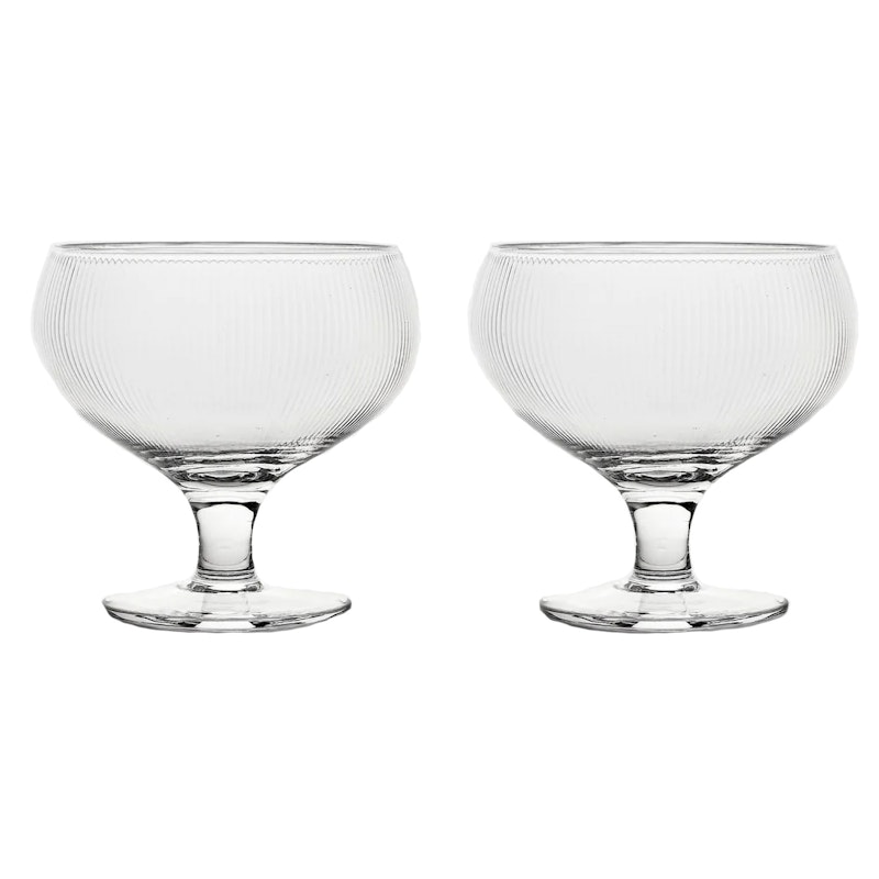 Blanka Coupe-Lasi Aallotettu 30 cl 2 kpl:n pakkaus, Kirkas